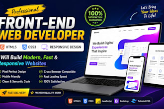 design and develop front end website using html css