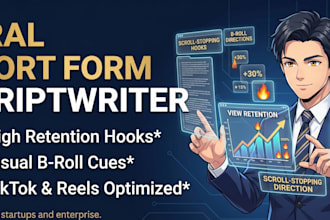 write viral short form video scripts for yt shorts and reels