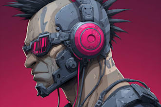 make custom cyberpunk portraits in a futuristic style