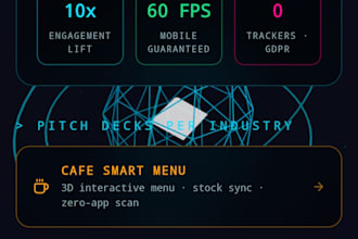design premium 3d websites, digital business cards, qr menu