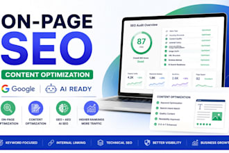 do on page SEO, content optimization, GEO and aeo for your website