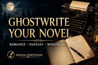 ghostwrite your romance fantasy or werewolf novel