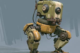 draw robot and mech design