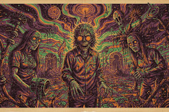 do amazing art retro horror, stoner, psychedelic
