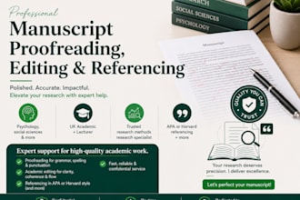 format, proofread, edit, and reference your manuscript professionally