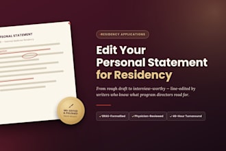 edit your personal statement for residency