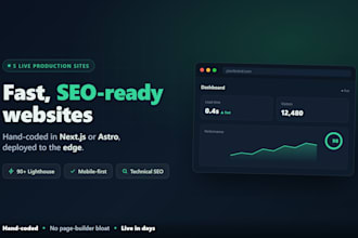 build a fast SEO ready website in nextjs or astro