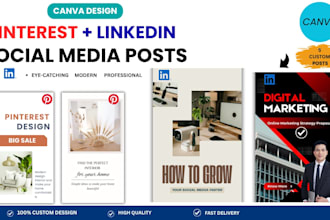 design canva social media posts for pinterest and linkedin