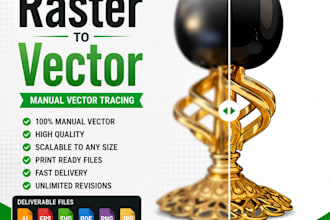 recreate your simple raster logo into vector