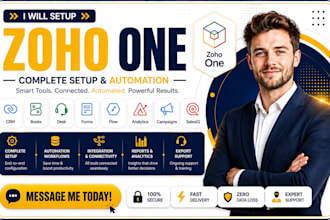 setup zoho crm books desk forms flow analytics campaigns zoho salesiq automation