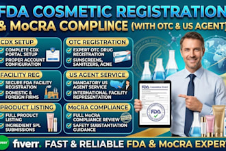 do fda registration fda cosmetic registration mocra compliance fda us agent