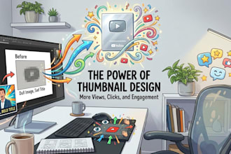 design eye catching youtube  thumbnails that boost clicks