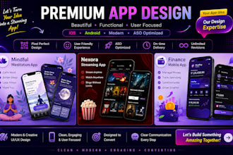 design aso optimized app screenshots for ios, play store feature graphics