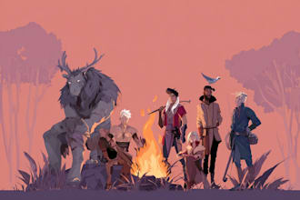illustrate your fantasy rpg party in a detailed art style