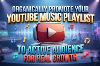 organically promote your youtube music playlist to active audience for real grow