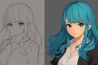 sketch you color anime sketch art