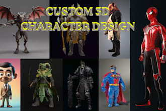 create custom character design action figure 3d figurine stl file 3d printing