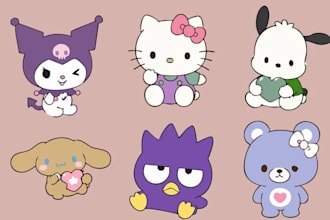 design a cute kawaii cartoon logo for you