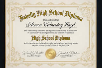design high school, award certificate university degree, ged diploma certificate