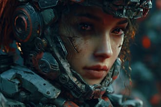 sci fi character illustration or sci fi character