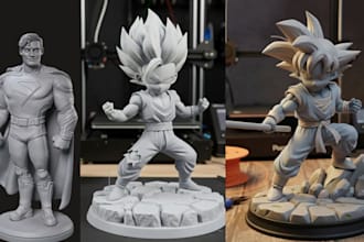 sculpt custom 3d anime figure, action figure, 3d diorama figure, stl model