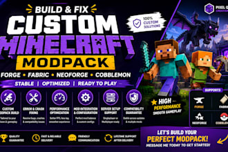 build and fix custom minecraft modpack for forge fabric, neoforge, and cobblemon