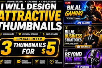 design attractive youtube thumbnails