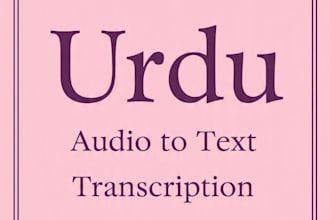 do urdu transcription, proofreading and CV design
