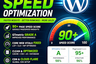 optimize wordpress website speed, core web vitals, and gtmetrix