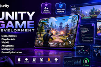 develop a unity game, gameplay systems, ai, and multiplayer