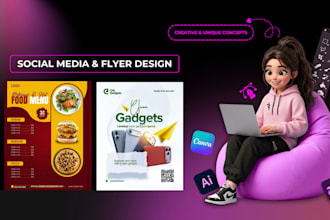 design modern social media posts and businesses flyers