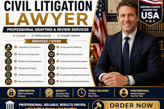 be your litigation lawyer to draft motions, lawsuits, petitions and pleadings