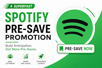 do superfast promotion for unreleased spotify music track for presave song