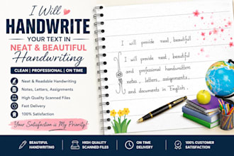handwrite anything in beautiful and professional handwriting