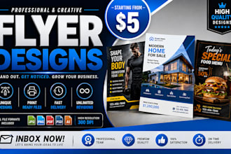 design a professional flyer within 24 hours