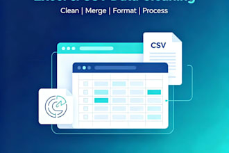 clean, merge, format, and process excel or CSV data