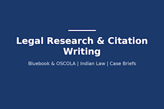 do legal research and drafting for indian law, contracts, and case briefs