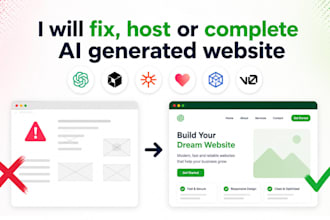 fix, host or complete your ai generated website