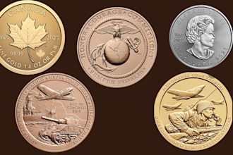 do custom 3d coin, bas relief, challenge coin coin stl model for 3d printing cnc
