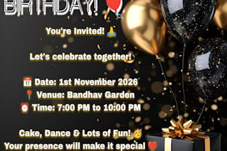 create digital wedding sangeet and birthday invitation card