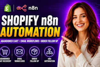 build shopify n8n automation for abandoned cart email workflows, order follow up