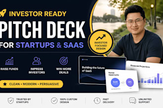 investor ready startup pitch deck design saas vc fundraising pitch presentation