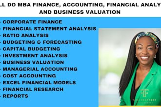 do MBA finance, accounting, financial analysis, and business valuation