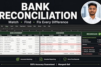 reconcile your bank statements in excel or tally