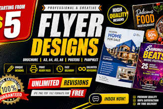 design professional flyers, brochure, poster and leaflet for your business