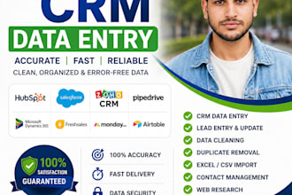 do accurate CRM data entry, data cleaning, and customer database management