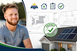 solar permit plan sets, residential pv drawings, nec solar plans, solar cad