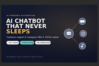 build a chatbot for customer support, instagram and tiktok automation