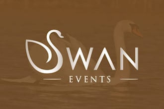 design elegant swan , luxury bird , modern minimal swan brand identity