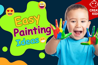 design colorful kids youtube thumbnail for kids channel